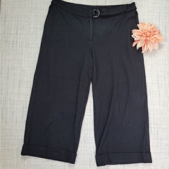 J Jill Full Leg Ponte Knit Belt Crop Pants Large‎ Petite - Picture 1 of 6